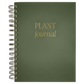 Sage green spiral-bound plant journal with metallic gold foil lettering on matte cover