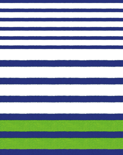 Navy and white striped bridge tally sheet with lime green accent stripe section