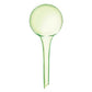 Mint-green glass watering globe with spherical bulb top and tapered stem for plant hydration