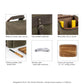 Waxed canvas wine tote with leather accents, removable divider, and included stainless steel corkscrew, cheese knife, and acacia wood serving board