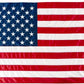 Fabric American flag featuring blue canton with white stars and red and white horizontal stripes.