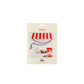 Star Mini Banner package showing red and blue glitter star garlands with tabletop styling display featuring patriotic décor and American flag
