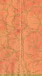 Coral guest towel with subtle botanical line pattern design