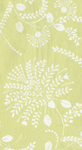 Pale yellow-green Caspari guest towel with white trailing floral and leaf design