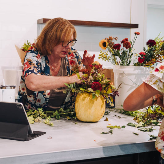 Pumpkin floral arranging class