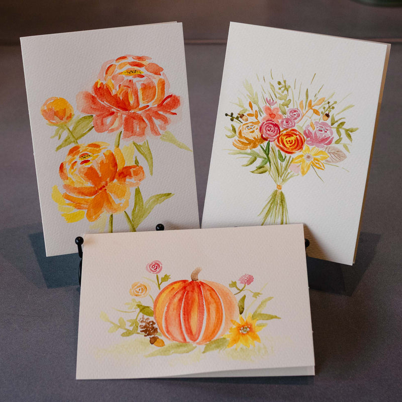Watercolor Class - Paint 5 Fall Greeting Cards (October 4 @11AM)